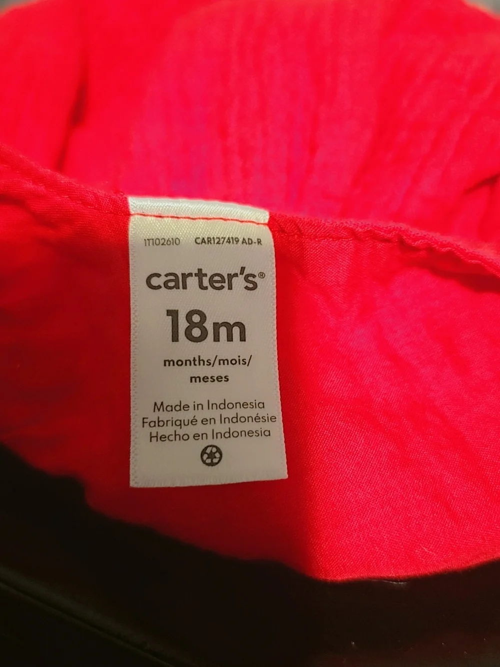 Carter's Bright Pink Knotted-Strap Cotton Dress